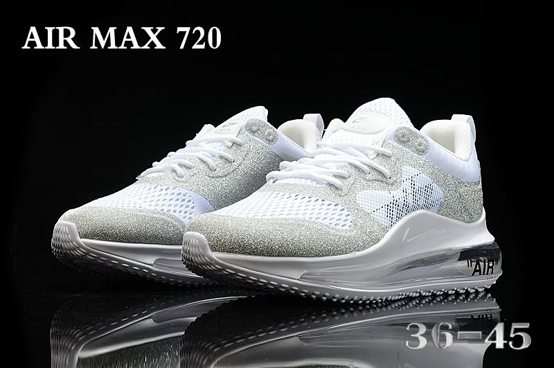 New Nike Air Max 720 White Grey Running Shoes - Click Image to Close